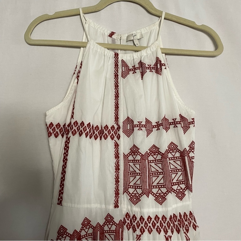 Joie Embroidered Boho Milanira Maxi Dress In Porcelain Handkerchief Hemline - Picture 5 of 16